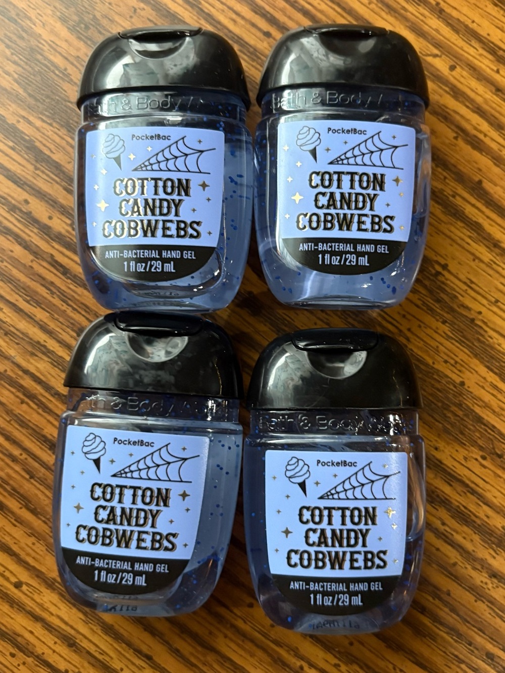 BBW POCKETBAC GELS LOT OF 4 COTTON CANDY COBWEBS NWT